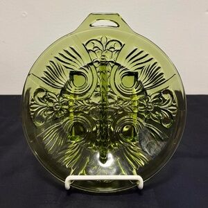 Elegant Green Divided Glass Art Plate
